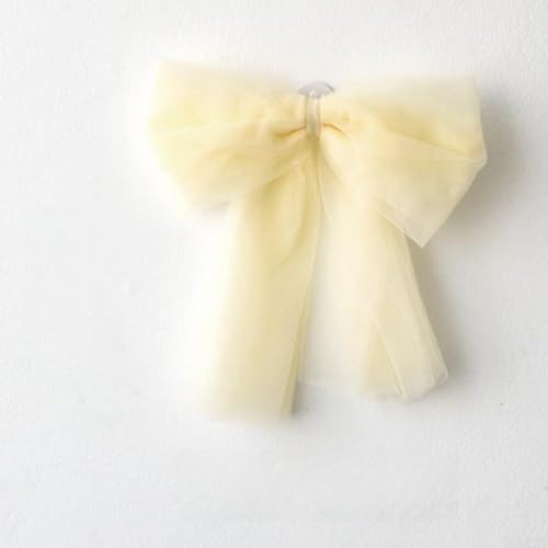 EXTRWORY 30 cm Weihnachtsschleife Ornament Mesh Garn leichte Dekoration für Baum DIY anpassbar hängen für Urlaub saisonale festliche Partys einfach zu befestigen Design (Beige) von EXTRWORY