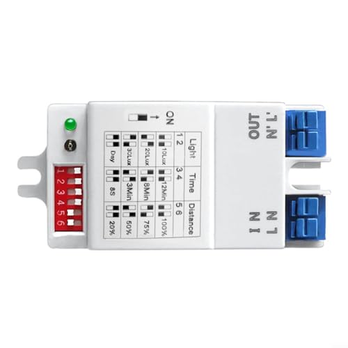 EXTRWORY 5,8G Mikrowellensensorschalter Mikrowellensensormodul Mikrowellensensor D08 Wählcode AC100 220V Flame Retardant ABS Material EXTRWORY 5,8G Mikrowellensensorschalter Mikrowellensensormodul Mikrowellensensor D08 Wählcode AC100 220V Flame Retardant ABS Material von EXTRWORY