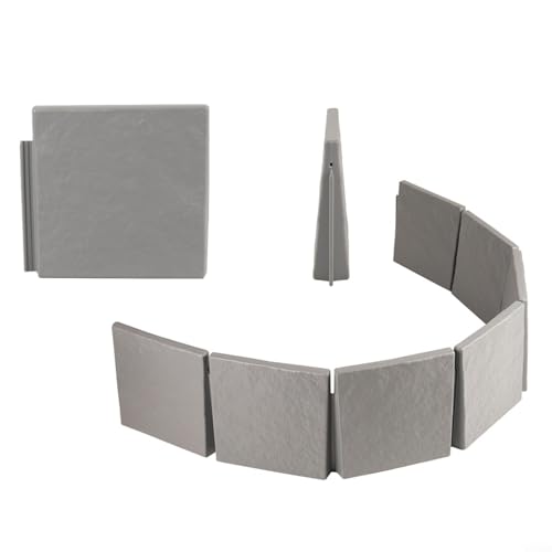 EXTRWORY 5 Stück Kunststoff-Imitationsstein, 3D-Spleißzaun, Garteneinfassung, Außen-Trennwand, hellgrau, 20 x 20 x 5 cm, für Hoflandschaftsbau von EXTRWORY