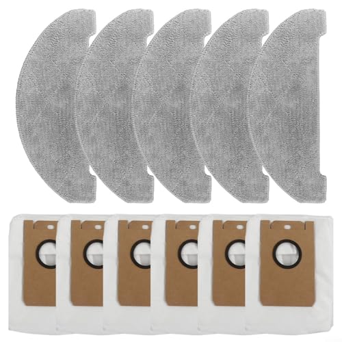 EXTRWORY 5 Wischmopp-Pads, 6 Staubbeutel, Ersatz-Set für Cleanova W11 Roboter-Staubsauger, verstopfungsfrei, starke Dichtung, Mikrofasertuch für Zuhause, Haustier, Familie EXTRWORY 5 Wischmopp-Pads, 6 Staubbeutel, Ersatz-Set für Cleanova W11 Roboter-Staubsauger, verstopfungsfrei, starke Dichtung, Mikrofasertuch für Zuhause, Haustier, Familie von EXTRWORY