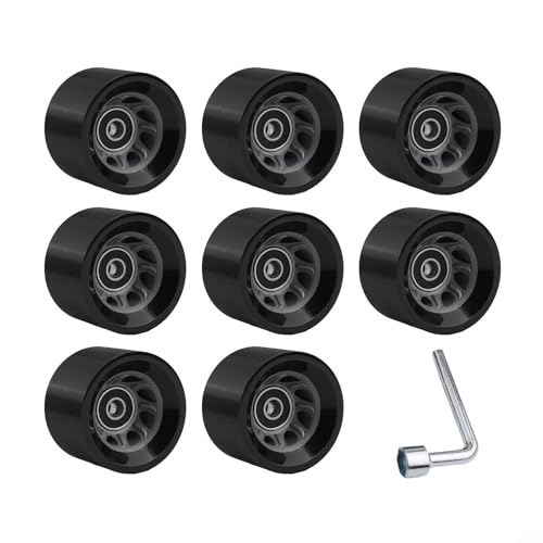 EXTRWORY 8pcs Roller Skate Wheels PU Double Row Quad Skateboard Accessories with Bearings for Indoor Outdoor Use von EXTRWORY