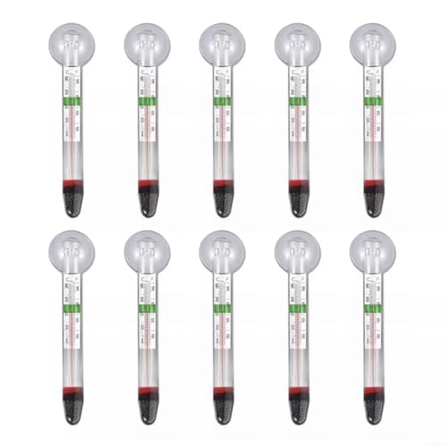 EXTRWORY Aquarium-Thermometer, Schildkröten-Lebensraum, 0–40 °C, Glas-Temperaturanzeige mit starkem Saugnapf, doppellagiges Design, für Heimwasserumgebungen, 10 Stück EXTRWORY Aquarium-Thermometer, Schildkröten-Lebensraum, 0–40 °C, Glas-Temperaturanzeige mit starkem Saugnapf, doppellagiges Design, für Heimwasserumgebungen, 10 Stück von EXTRWORY