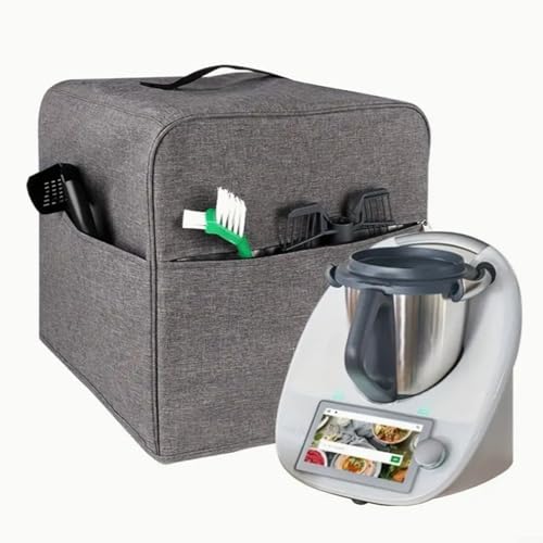 EXTRWORY Blender Cover Double Layer Oxford Cloth Waterproof Dust Protection With Side Storage Pockets For TM5 For TM6 34x34x34cm Kitchen Appliance Organizer(Gray) von EXTRWORY