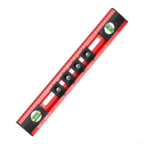 EXTRWORY Bohrloch-Positionierungslineal mit 4,8 mm Bohrungsschablone für Elektriker und Heimwerker, Aluminiumlegierung, Rot / Schwarz von EXTRWORY