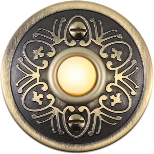 EXTRWORY Bronze Türklingelknopf, Moderner Bronze Klingelknopf kabelgebunden Türklingelknopf, LED Beleuchteter Türklingel für Zuhause Haustür von EXTRWORY
