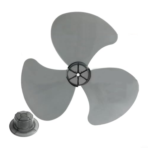 EXTRWORY Ersatzteile für 16-Zoll-Stehventilator oder Tischventilator,Haushalt Plastik Lüfter Klinge drei Blätter mit Nuss Abdeckung für,Standventilatoren,Geräuscharm(black) von EXTRWORY