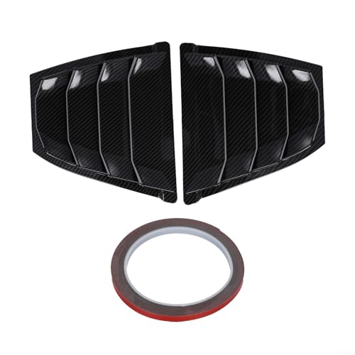 EXTRWORY Für Mazda 3 Axela 2014–2018, Auto-Hecktür-Glas, Viertel-Lüftungsschlitz-Abdeckung, mattschwarz, Kohlefaser, glänzend schwarz (Kohlefaser) von EXTRWORY