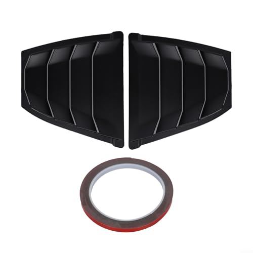 EXTRWORY Für Mazda 3 Axela 2014–2018, Auto-Hecktür-Glas, Viertel-Lüftungsschlitz-Abdeckung, mattschwarz, Kohlefaser, glänzend schwarz (mattschwarz) von EXTRWORY