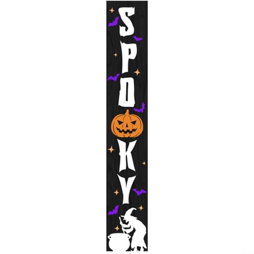 EXTRWORY Halloween Veranda Schild stehend Holz Hofpfahl Kit 119,4 cm für Eingangsbereich Garten Veranda Outdoor Display (HWMZ029) von EXTRWORY
