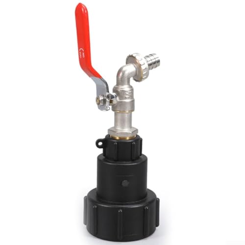 EXTRWORY IBC Container-Adapter mit 1,27 cm Kugelhahn S60 x 6 Gewinde Wassertankanschluss für Gartenschlauch Außenbewässerung (Messing) von EXTRWORY
