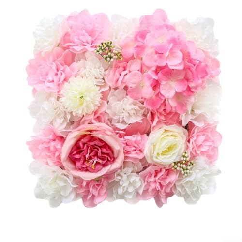 EXTRWORY Künstliche Blumen-Wanddekoration, Hochzeits-Hintergrund, Seidenrosen, Zuhause, Garten, Party, Hochzeit, Dekorationen, 27 x 27 cm (rosa) von EXTRWORY