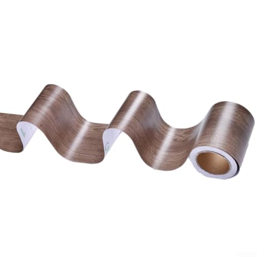 EXTRWORY PVC Holzmaserung Sockelleiste Einfassung Aufkleber für Türrahmen Fensterbank Wasserdicht Dekorative Zierleiste Leiste Mehrfarbig (Gelb Teak) von EXTRWORY