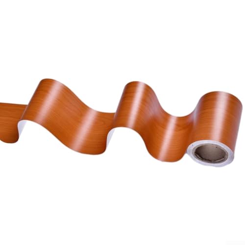 EXTRWORY PVC Holzmaserung Sockelleiste Einfassung Aufkleber für Türrahmen Fensterbank Wasserdicht Dekorative Zierleiste Leiste Mehrfarbig (Redcherry) von EXTRWORY