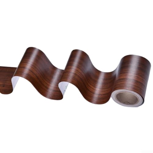 EXTRWORY PVC Holzmaserung Sockelleiste Einfassung Aufkleber für Türrahmen Fensterbank Wasserdicht Dekorative Zierleiste Leiste Mehrfarbig (WALNUTS) von EXTRWORY