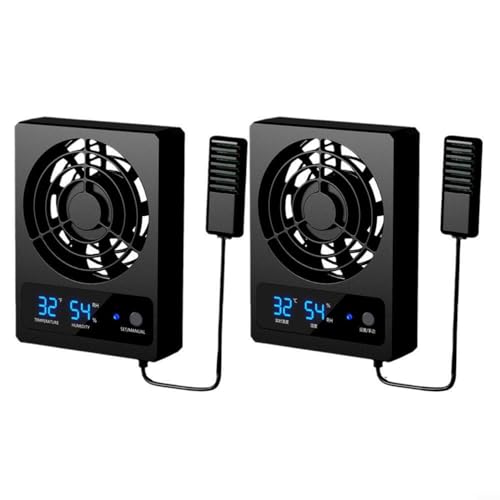 EXTRWORY Temperaturgesteuerter Ventilator für Reptilien, Zuchtbox, USB-Schnittstelle, Belüftung und Kühlung, Reptilien-Haustierbox, Aquarium-Ventilator mit LED-Anzeige, Luftentfeuchter für Regenwald, von EXTRWORY