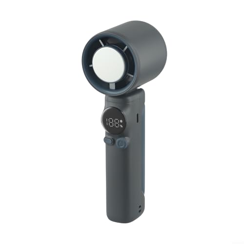 EXTRWORY Tragbarer Turbo-Ventilator, Hochgeschwindigkeits-Turbo-Ventilator, 8 m/s, 10600 U/min, Windgeschwindigkeitsanzeige, 100 Gänge, digitale Leistungsstufe, Aluminiumlegierung (grau) von EXTRWORY
