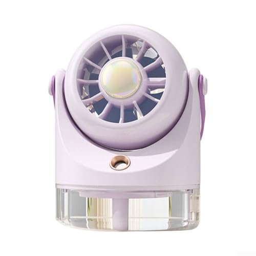EXTRWORY Tragbarer Ventilator mit 100 ml Wassertank und Feuchtigkeitsspray, leichtes Design für Reisen und den Außenbereich (lila) von EXTRWORY