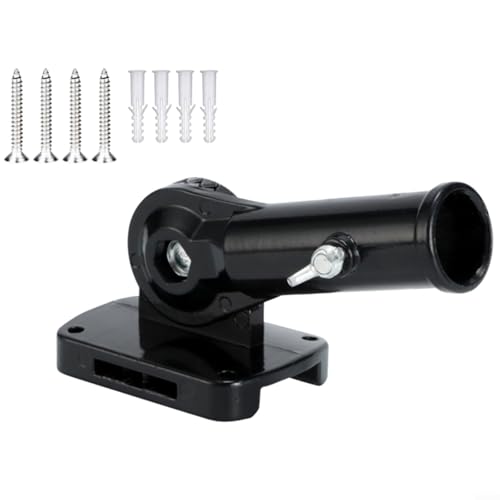 EXTRWORY Verstellbare Fahnenmasthalterung aus Aluminiumlegierung für Außenwandmontage, 180 Grad drehbar, geeignet für Flaggen und Gartenleuchten (schwarz) von EXTRWORY