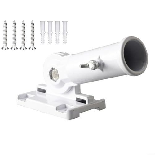 EXTRWORY Verstellbare Fahnenmasthalterung aus Aluminiumlegierung für Außenwandmontage, 180 Grad drehbar, geeignet für Flaggen und Gartenleuchten (weiß) von EXTRWORY