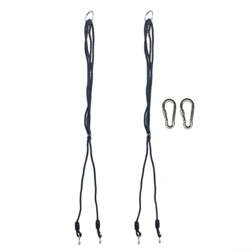 EXTRWORY Verstellbares Schaukel-Verlängerungsseil mit Kletterschnallen, Belastung 150 kg, schwarz, 1,1–1,8 m, Outdoor, Garten, Park, Erwachsene und Kinder, 2 Stück von EXTRWORY