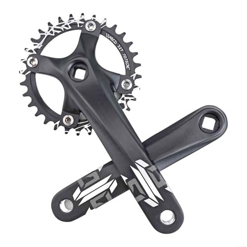 Engineered Efficiency Square Taper Kurbelgarnitur mit schmalem, breitem Zahn-Design für reibungsloses Radfahren (Kurbel + 32T) von EXTRWORY