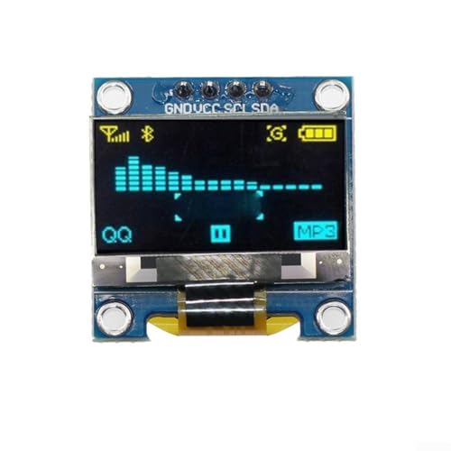 Für Arduino kompatible I2C für OLED-Anzeigetafel Compact 0 96 Zoll Größe mit einstellbaren Kontrastfunktionen (gelb und blau 4-polig) von EXTRWORY