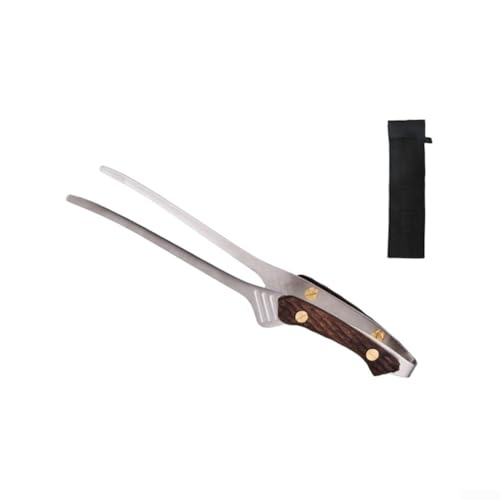 Grillclip für den Außenbereich, aus Edelstahl 304, bequemer Griff aus Walnussholz, inklusive Aufbewahrungstasche, 24 cm Länge für sichere Handhabung Grillclip für den Außenbereich, aus Edelstahl 304, bequemer Griff aus Walnussholz, inklusive Aufbewahrungstasche, 24 cm Länge für sichere Handhabung von EXTRWORY