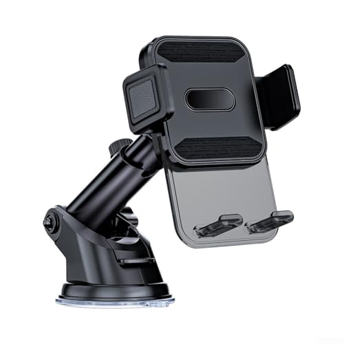 Kfz-Handyhalterung für Armaturenbrett und Windschutzscheibe, sicherer Clip für 4 77 mobile Geräte (Walnuss) von EXTRWORY