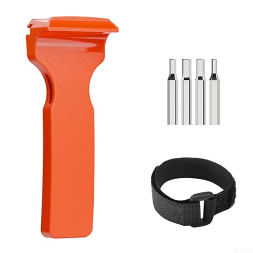 Kompakter Fahrradreifenheber mit 4 Sechskantschrauben-Bits für Wartung, Reifenentfernung und AV-Ventilablassung für amerikanische Ventilfahrräder (orange) von EXTRWORY