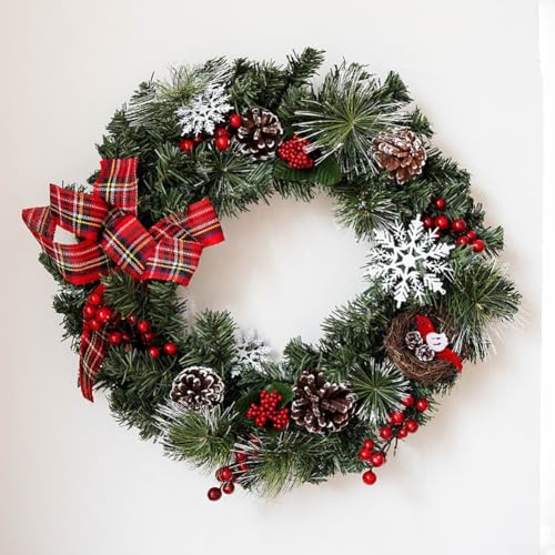 Künstlicher Mini-Weihnachtskranz, perfekte Ornamente, Größe 30/40/50 cm, speziell für Büro-Desktops (45 cm) von EXTRWORY