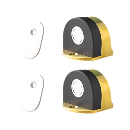 Leistungsstarker magnetischer Türstopper mit Edelstahl-Konstruktion, mit Dual-Installationsmethoden einschließlich Stanzoption, bietet sichere Hintertürbegrenzung (Gold) von EXTRWORY