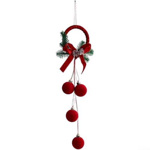 Nordischer Stil beflockte Glocke Ornamente Set zum Aufhängen Dekoration an Weihnachten für Baum und Fenster, Stoffmaterial Saisonale Feiertagsdekoration (E) von EXTRWORY
