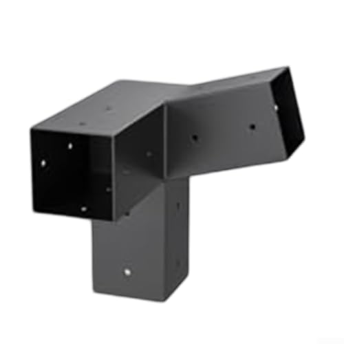 Outdoor Pergola Hardware Bracket System Wall Mount Kit with Base for 4x4 Inch Posts Garden Shade Structure Assembly Black (Right 15°) von EXTRWORY