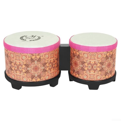 Pädagogische Bongo-Trommeln mit bezauberndem Unterwassermuster, perfekt für die Entwicklung der Klangkognition (Orange) von EXTRWORY