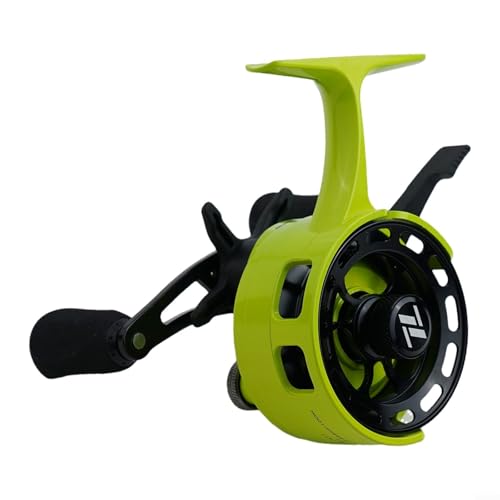 Premium Inline Eisangelrolle mit 3 21 Übersetzung, magnetischem Drop-System und Konstruktion (linke Hand gelb-grün) von EXTRWORY