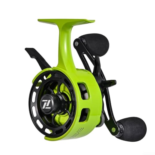 Premium Inline Eisangelrolle mit 3 21 Übersetzung, magnetischem Drop-System und Konstruktion (rechte Hand gelb-grün) von EXTRWORY