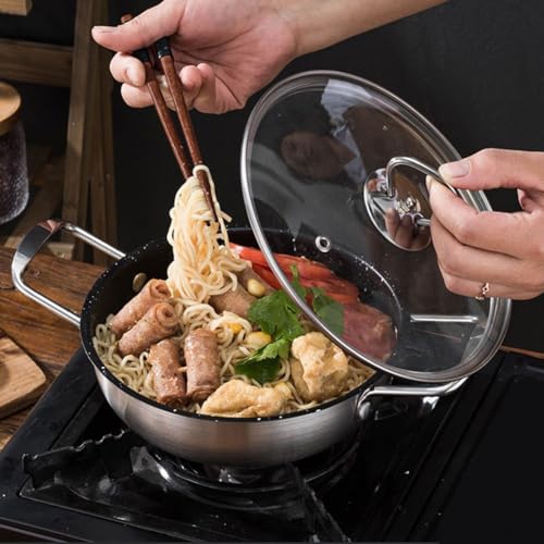 Ramentopf mit ergonomischem Griff, 18 cm, aus Edelstahl für sicheres und komfortables Kochen (Silber) von EXTRWORY