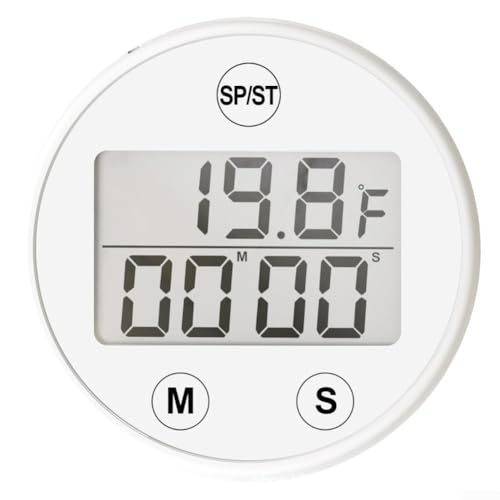 Schwimmendes digitales Thermometer für Eisbäder, automatische Zeitmessung und Temperaturüberwachung (weiß) von EXTRWORY