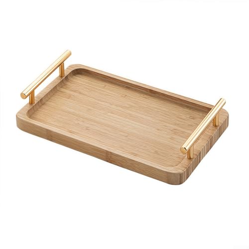 Serviertablett aus Holz mit komfortablen Griffen, perfekte Ergänzung für jeden Haushalt (35,5 x 23,5 cm) von EXTRWORY