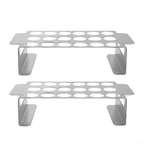 Set mit 2 Edelstahl-Chili-Pfeffer-Grillrosten mit 18 Löchern, antihaftbeschichtet, für Outdoor-Grillen und Grillen von EXTRWORY