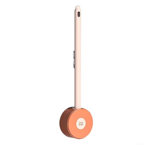 Silikon Toilettenbürste und Halter Set für Wohnmobile, ausgestattet mit flachen und Haarbürstenköpfen für Kanten- und Rillenreinigung, aus weichem TPR mit 360-Grad-Drehung (Rosa) von EXTRWORY