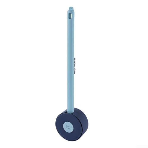 Silikon Toilettenbürste und Halter Set für Wohnmobile, ausgestattet mit flachen und Haarbürstenköpfen für Kanten- und Rillenreinigung, aus weichem TPR mit 360-Grad-Drehung (blau) von EXTRWORY