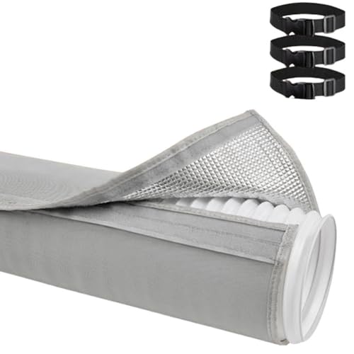 Tragbare AC-Abluftschlauchabdeckung mit 3-lagigem Isoliermaterial für verbesserte Energieleistung und Schlauchschutz (grau) von EXTRWORY