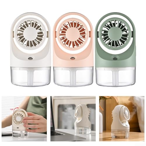 Tragbarer USB-Ventilator mit Wassernebel-Spray, kompaktes, faltbares Design mit 70 ml Befeuchtungstank und mehreren Geschwindigkeitseinstellungen für individuelle Kühlung (Rosa) von EXTRWORY
