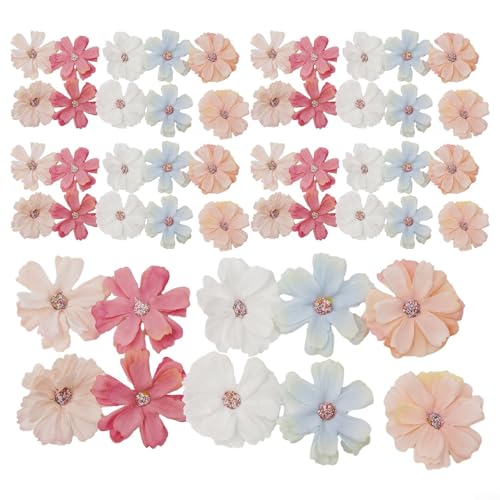 Weihnachtsblumen-Dekorationen, 10 Stück, für Baum und Kranz, geeignet für saisonale Partys und den Heimgebrauch (50 Stück) von EXTRWORY