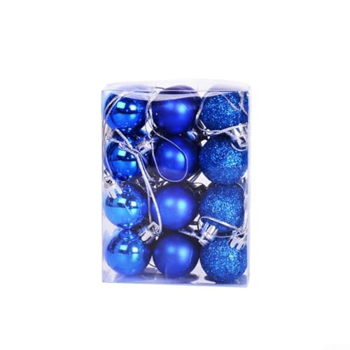 Weihnachtsdekorationen mit 24 Weihnachtskugeln, bruchsichere Kunststoffornamente für Bäume im Innen- und Außenbereich (blau) von EXTRWORY