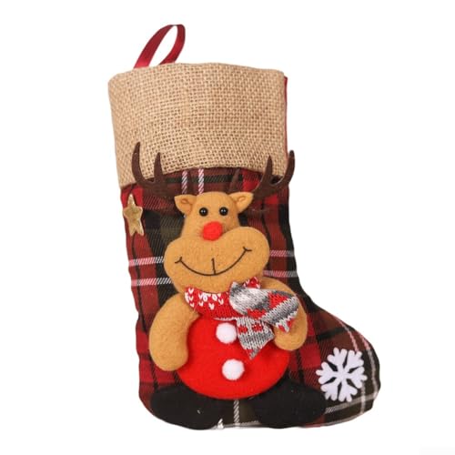 Weihnachtsstrumpf mit großer Kapazität mit Weihnachtsmann zum Aufhängen am Kamin hält Urlaubs-Leckereien und Spielzeug aus Stoff für den saisonalen Gebrauch (E-W93) von EXTRWORY