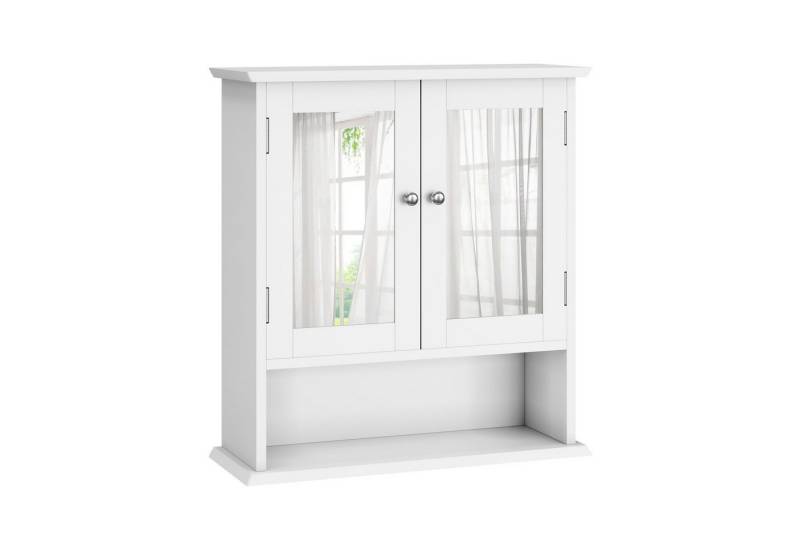 EXTSUD Badkommode Badezimmerschrank mit Spiegel, Arzneischrank mit verstellbarem Regal, Toilettenschrank in Waschküche und Küche von EXTSUD