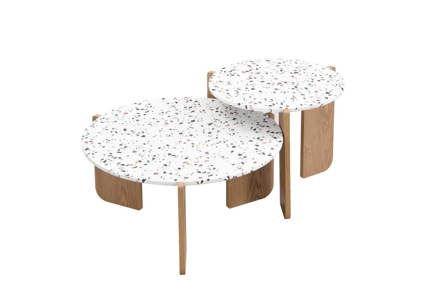 EXTSUD Couchtisch Couchtisch-Set für Wohnzimmer, Sofa-Beistelltisch und Balkon, 2er-Set (2er-Set), Moderner zusammensetzbarer Couchtisch, Beistelltisch von EXTSUD