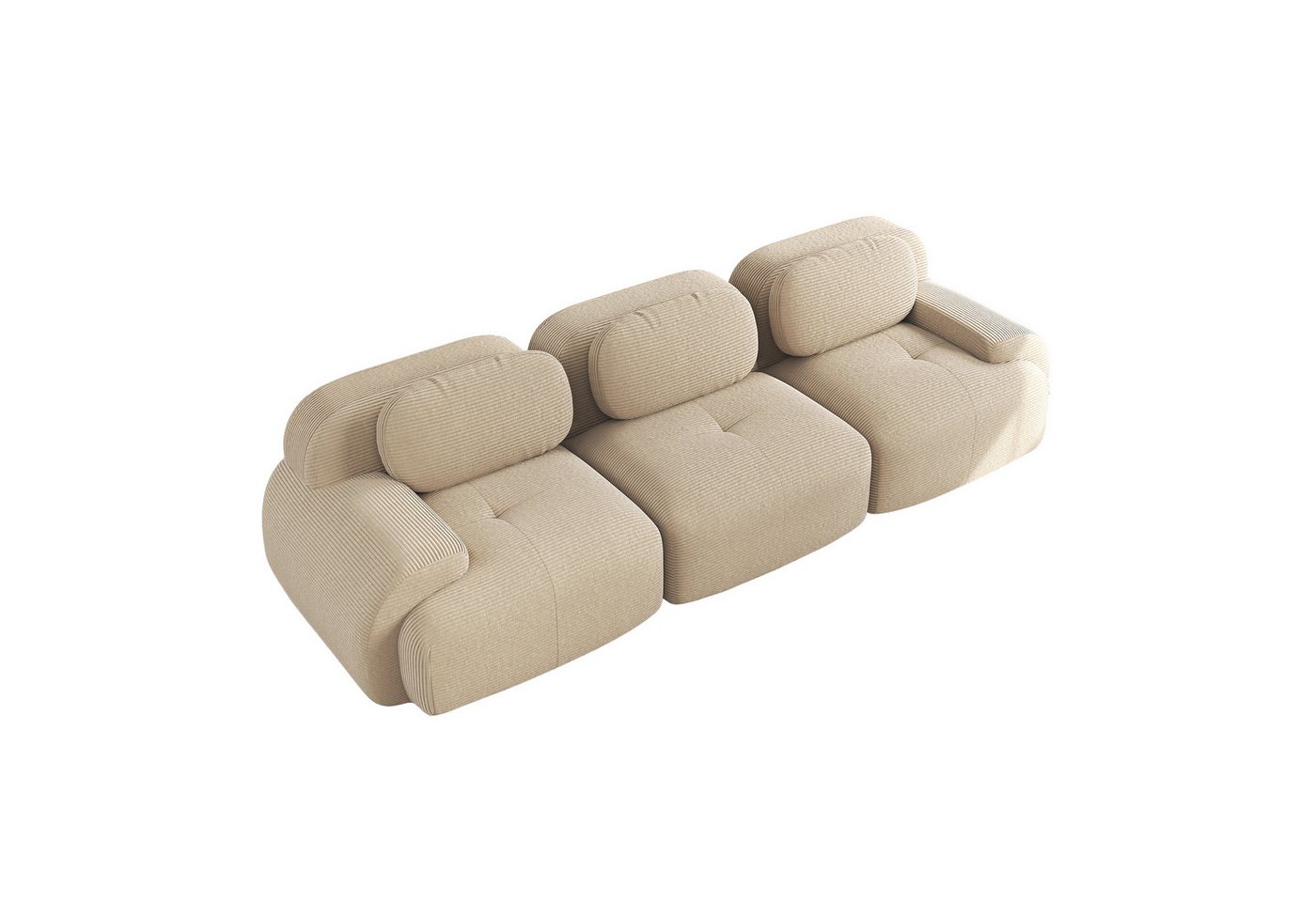 EXTSUD Ecksofa 3-Sitzer-Sofa aus Premium-Cordsamt, modular kombinierbar, rutschfest, ohne Montage, ergonomische Armlehnen und hochelastische Polsterung EXTSUD Ecksofa 3-Sitzer-Sofa aus Premium-Cordsamt, modular kombinierbar, rutschfest, ohne Montage, ergonomische Armlehnen und hochelastische Polsterung von EXTSUD
